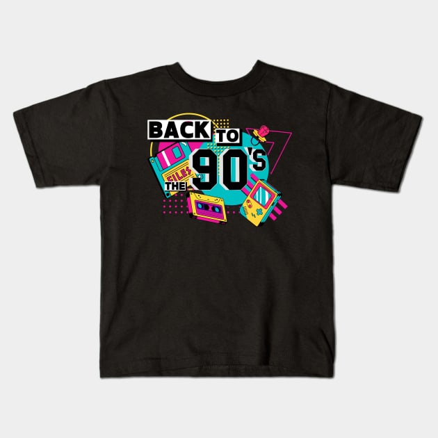 back to the 90's - 80s and 90s vintage classic retro Kids T-Shirt by JunThara